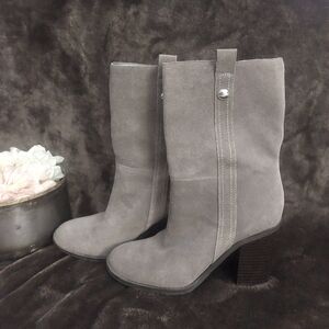 Nine West Gray Suede mid-calf Boots  Sz 7.5